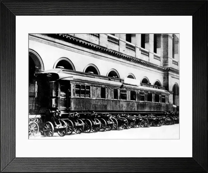 Framed Print : The Great War, ( First World War, WW1, World War One ). The railway coach where Framed Print : The Great War, ( First World War, WW1, World War One ). The railway coach where