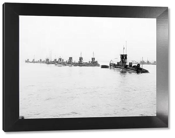 German submarines of the High Sea Fleet seen here at Harwich shortly after they
