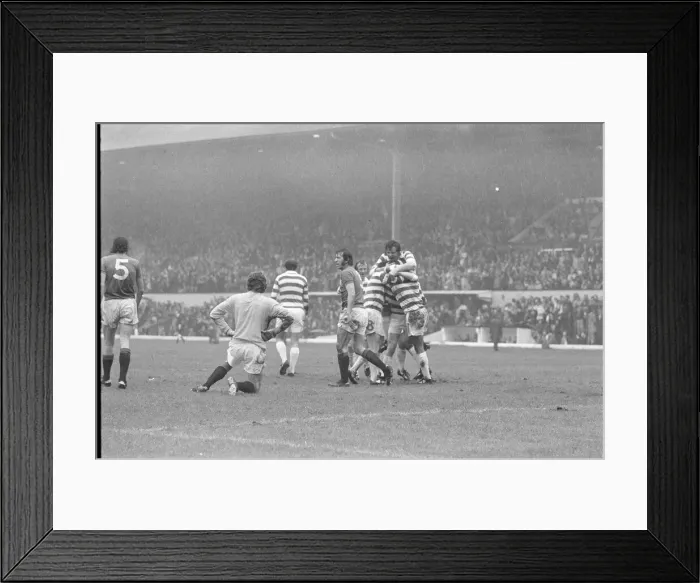 Framed Print : The 1975 Glasgow Cup Final contested between Rangers and Celtic at Hampden Park Framed Print : The 1975 Glasgow Cup Final contested between Rangers and Celtic at Hampden Park