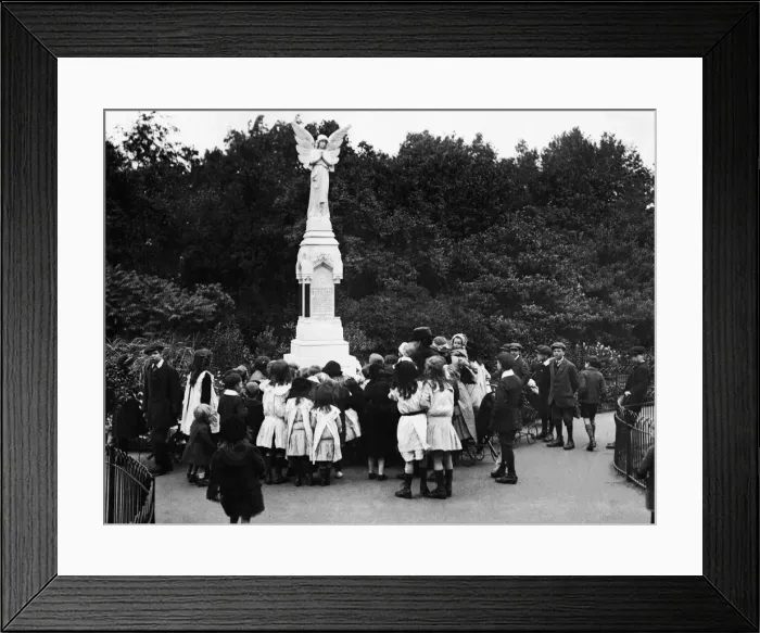 Framed Print : Memorial to the 18 children of the Upper North Street School who were killed during a Framed Print : Memorial to the 18 children of the Upper North Street School who were killed during a