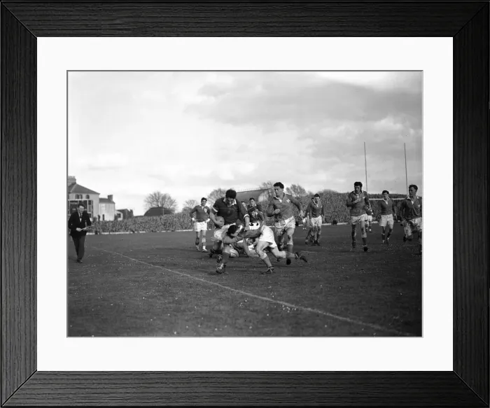Framed Print : Action from the Wales v France Five Nations Championship match at St Helens Ground in