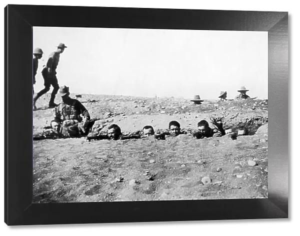 Australians seen here under going training in a trench in Egypt as theTurkish advance