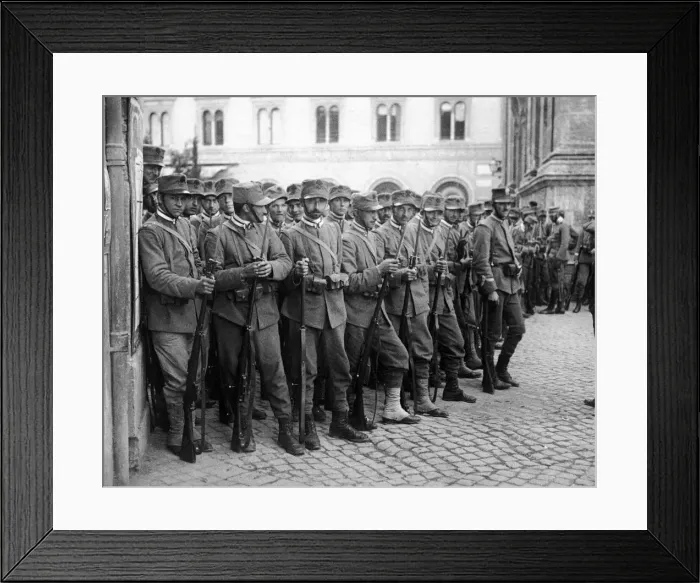 Framed Print : There were lively demonstrations in Rome which purported to be in favour of the war Framed Print : There were lively demonstrations in Rome which purported to be in favour of the war