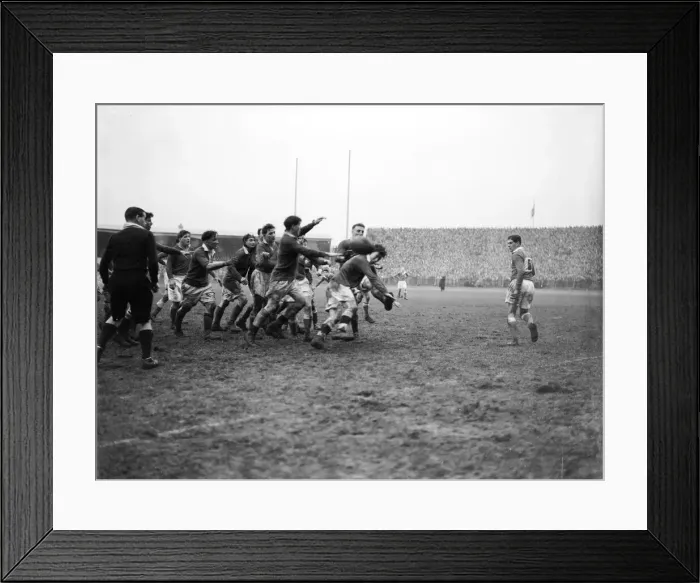 Framed Print : Action from the Wales v Ireland Home Nations Championship at Cardiff Arms Park