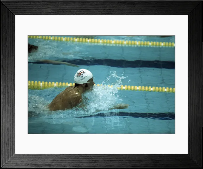 Framed Print : David Wilkie, Olympic Champion, 200 metre breaststroke, Montreal Olympics, Canada