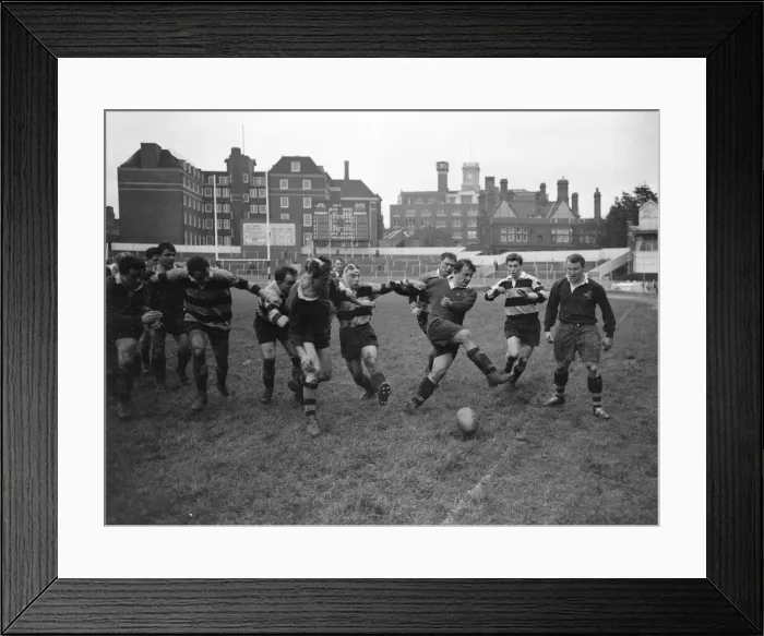 Framed Print : London Wasps v Cardiff Blues, Rugby Union match, December 1959
