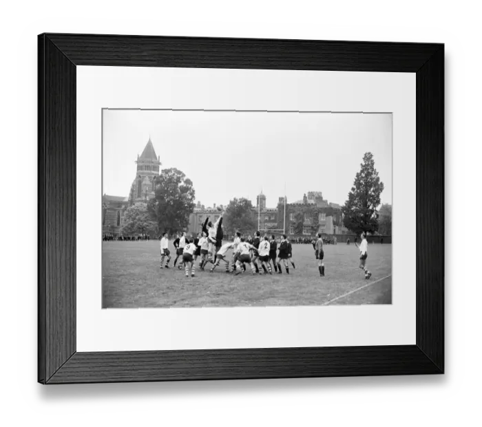 Framed Print : Warwick v London Wasps, Rugby Union match at Rugby School, Rugby, Warwickshire