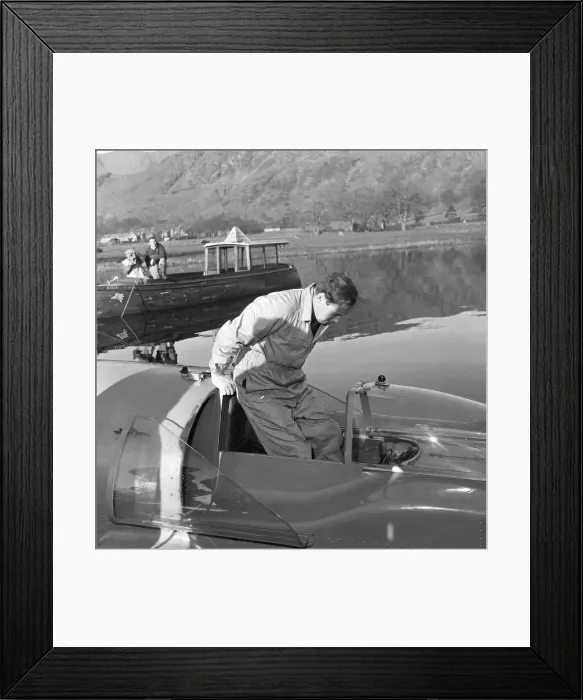 Framed Print : Donald Campbell, at Coniston Water, 7th November 1957. Donald Campbell Framed Print : Donald Campbell, at Coniston Water, 7th November 1957. Donald Campbell