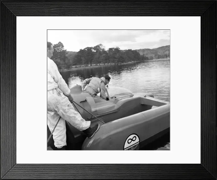 Framed Print : Donald Campbell, at Coniston Water, 24th October 1958 Framed Print : Donald Campbell, at Coniston Water, 24th October 1958