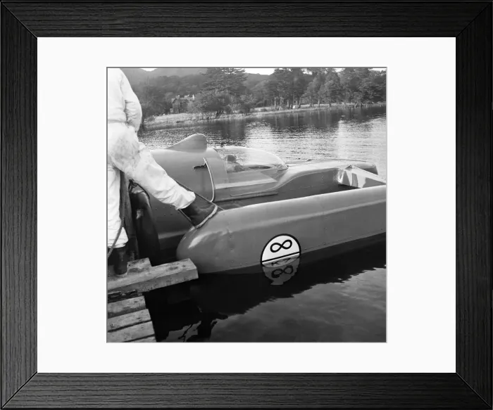 Framed Print : Donald Campbell, at Coniston Water, 24th October 1958