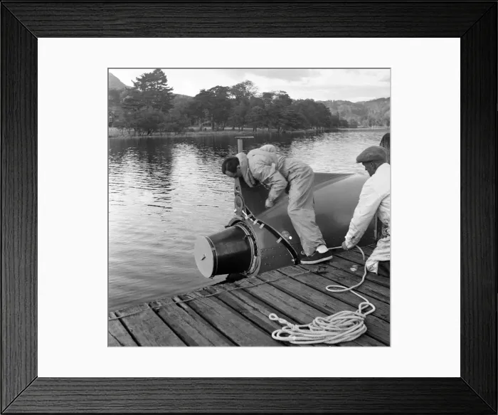 Framed Print : Donald Campbell, at Coniston Water, 24th October 1958 Framed Print : Donald Campbell, at Coniston Water, 24th October 1958