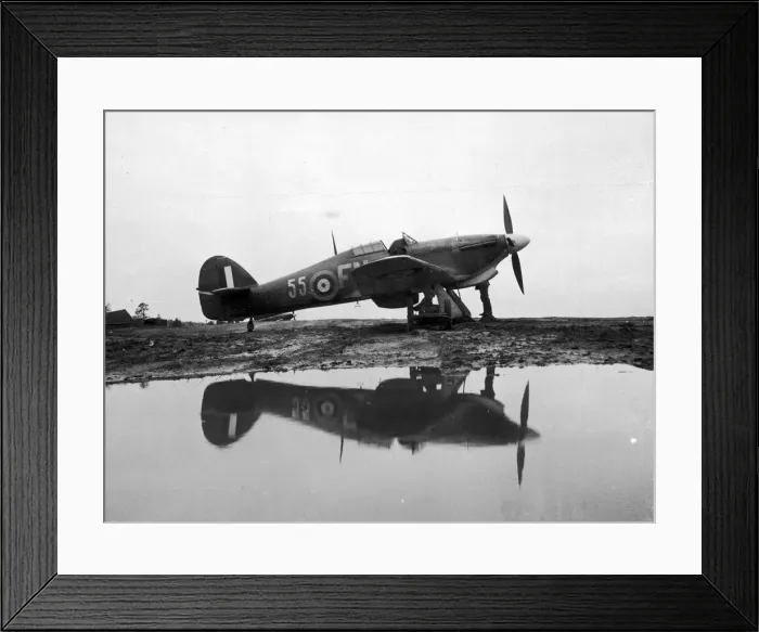 Framed Print : A British RAF Hurricane fighter plane on a Russian airfield during the Second World War Framed Print : A British RAF Hurricane fighter plane on a Russian airfield during the Second World War