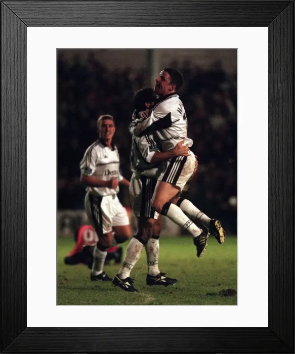 Framed Print : Karl Heinz Riedle Filham Football Player November 1999 celebrates after scoring Framed Print : Karl Heinz Riedle Filham Football Player November 1999 celebrates after scoring