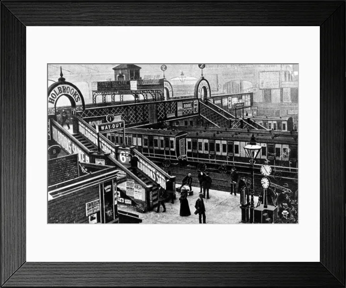 Framed Print : The Foot bridge at Birmingham New Street station at the turn of the 20th century Framed Print : The Foot bridge at Birmingham New Street station at the turn of the 20th century