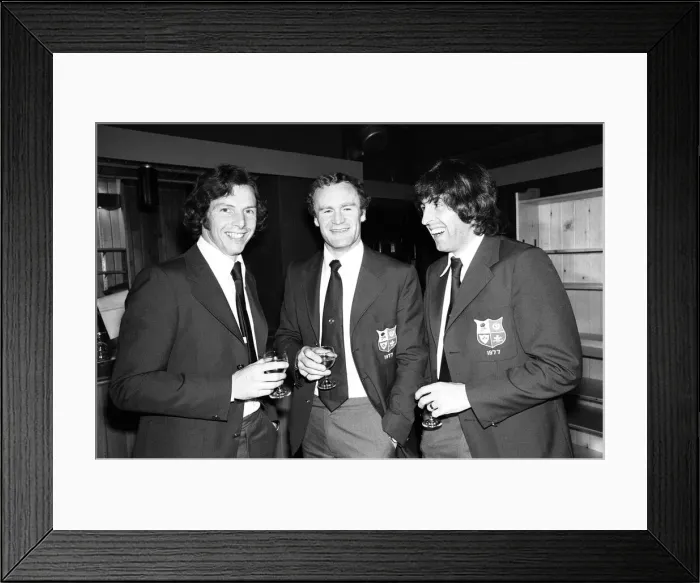 Framed Print : JJ Williams Mike Gibson and Ian McGreechan at the International Sports Writers Club in