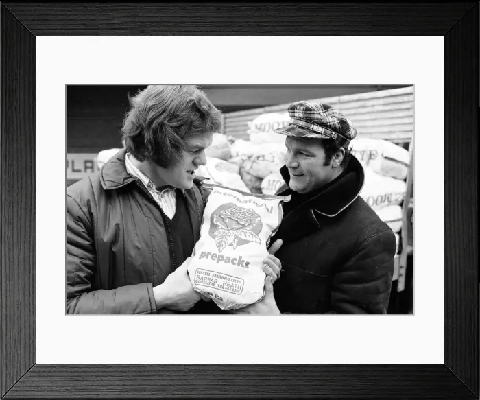 Framed Print : Fran Cotton, Englands newly appointed Captain seen he helping his Coventry team mate