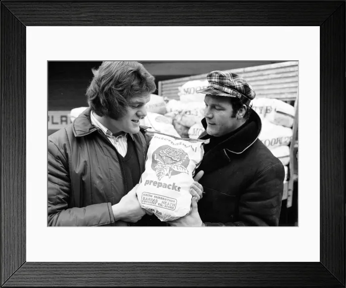 Framed Print : Fran Cotton, Englands newly appointed Captain seen he helping his Coventry team mate
