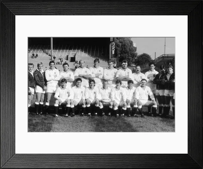 Framed Print : The England Rugby Union team pose for a team photo before the start of their match Framed Print : The England Rugby Union team pose for a team photo before the start of their match