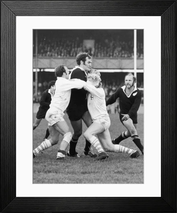 Framed Print : London Counties v All Blacks 11th November 1972. Double Welsh trouble for All Framed Print : London Counties v All Blacks 11th November 1972. Double Welsh trouble for All