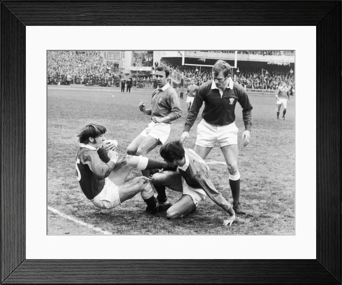 Framed Print : Action from the Five Nations Championship Wales v France 4th April 1970 Framed Print : Action from the Five Nations Championship Wales v France 4th April 1970