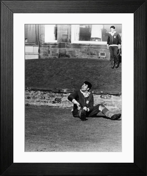 Framed Print : Racing Club of Argentina player Ruben Diaz goes down in pain during training at Troon Framed Print : Racing Club of Argentina player Ruben Diaz goes down in pain during training at Troon