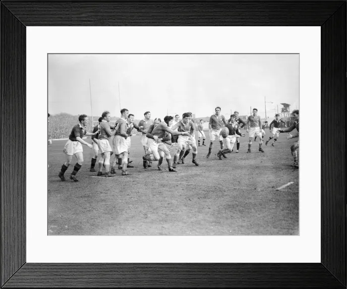 Framed Print : Action from the 1953 Five Nations Match between Wales and Irland at the St Helens Ground Framed Print : Action from the 1953 Five Nations Match between Wales and Irland at the St Helens Ground