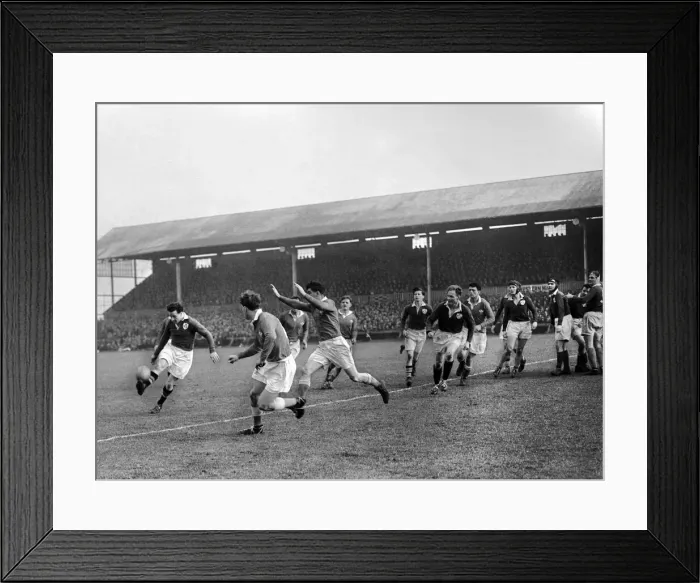Framed Print : Action from the 1953 Five Nations Match between Wales and Ireland at the St Helens Ground
