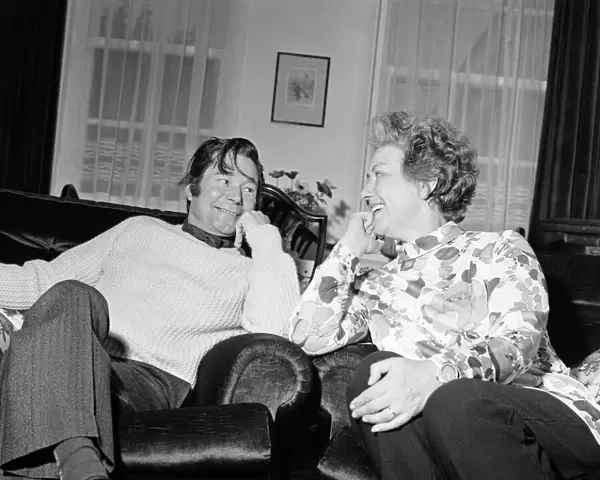 Reg Varney, actor, pictured at home with his wife Lilian. 20th August 1971