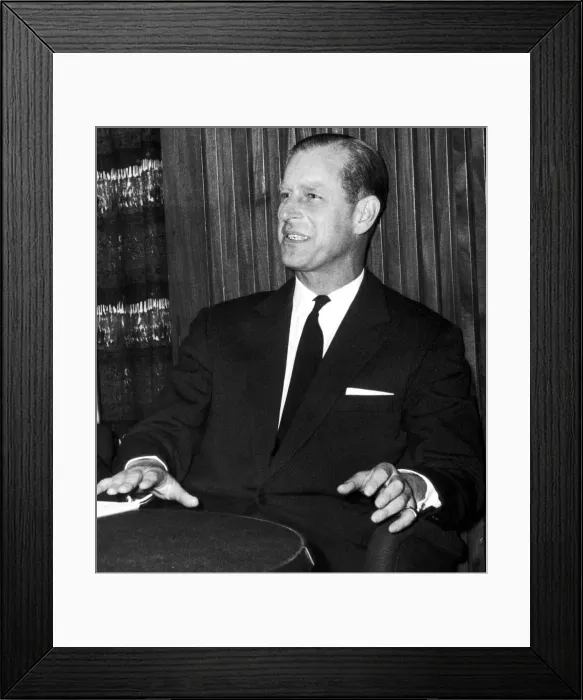 Framed Print : Prince Philip is pictured here during the recording seesion Framed Print : Prince Philip is pictured here during the recording seesion