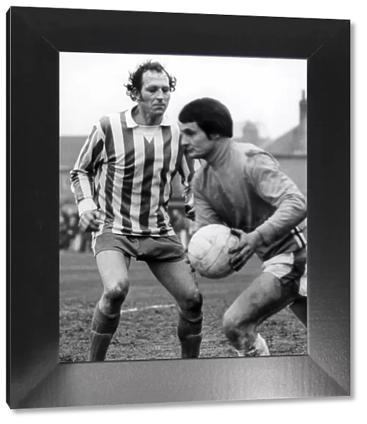 Nuneaton Borough v Yeovil Town. 21st February 1976. Borough striker Tony Jacques