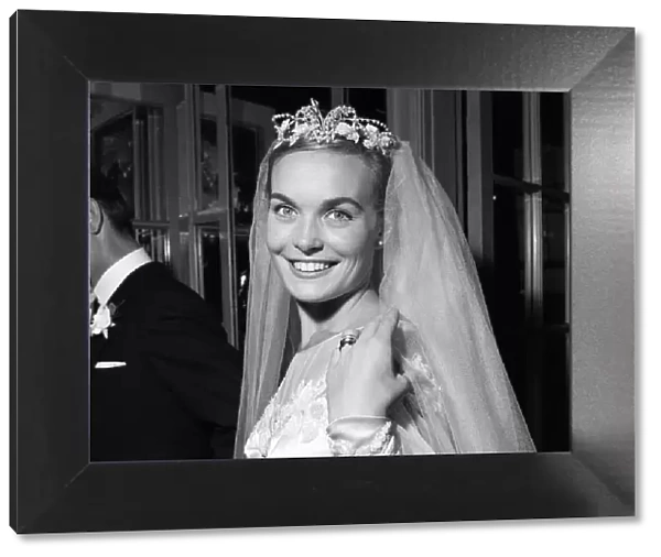 Shirley Eaton, TV and Film Actress aged 21, wedding to Colin Lenton Rowe aged 27