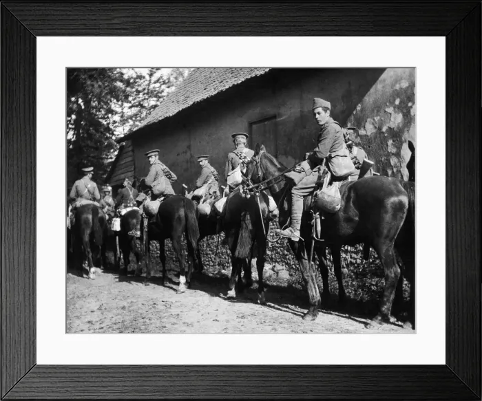 Framed Print : Men and horses of the 1st Cavalry Division, British Expeditionary Force Framed Print : Men and horses of the 1st Cavalry Division, British Expeditionary Force