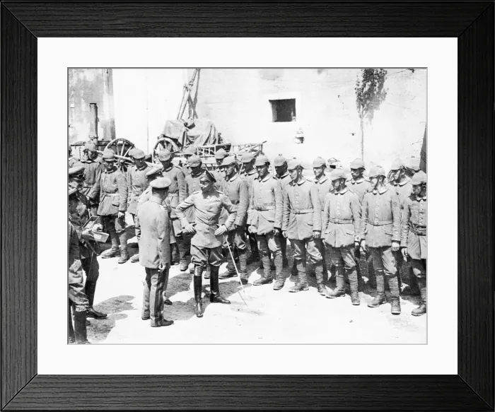 Framed Print : German Crown Prince Wilhelm seen here cracking a joke with officers