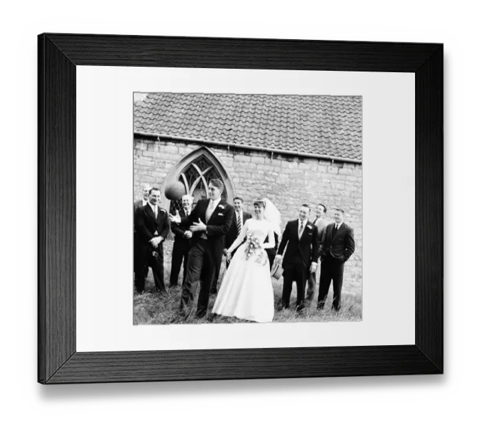 Framed Print : Rugby International John Currie seen here on his wedding to Patricia Williams at Salford Framed Print : Rugby International John Currie seen here on his wedding to Patricia Williams at Salford