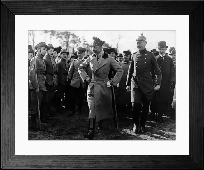 Framed Print : Crown Prince of Germany seen here reviewing troops at the beginning of the First World Framed Print : Crown Prince of Germany seen here reviewing troops at the beginning of the First World