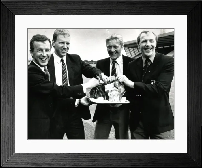 Framed Print : Scotland Rugby Union sponsorship announcement 1987 from Scotch Quality Beef