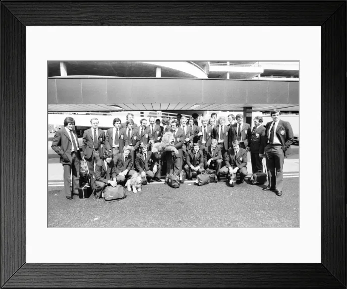Framed Print : British Lions seen here at Heathrow Airport on their way to New Zealand 10th May 1977 Framed Print : British Lions seen here at Heathrow Airport on their way to New Zealand 10th May 1977