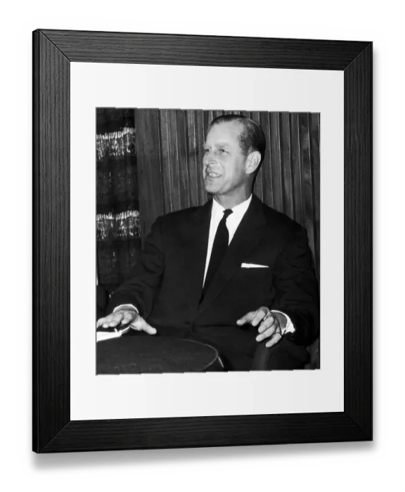 Framed Print : Prince Philip is pictured here during the recording seesion Framed Print : Prince Philip is pictured here during the recording seesion