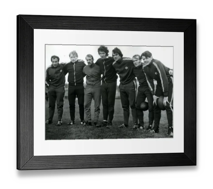 Framed Print : Scotland Rugby training April 1973 Scotland super seven l-r Colin Telfer Johnny
