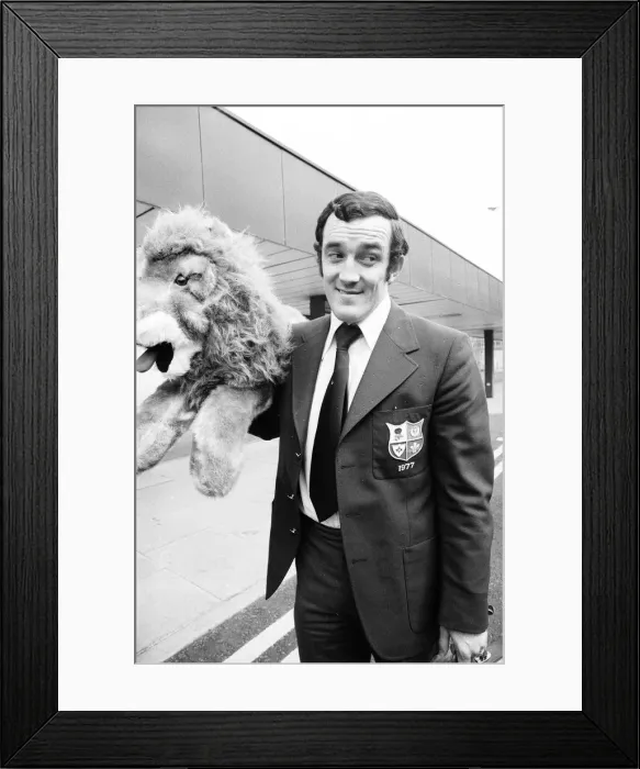 Framed Print : Phil Bennett British Lion captain seen here at Heathrow Airport as the team prepare to Framed Print : Phil Bennett British Lion captain seen here at Heathrow Airport as the team prepare to