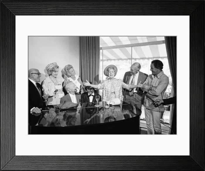Framed Print : Cicely Courtneidge, actress, celebrates the 70th anniversary of her first stage