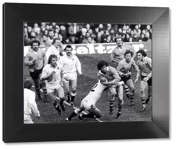 England v Australia 3rd January 1976. Australian wing Paddy Batch seen here being tackled