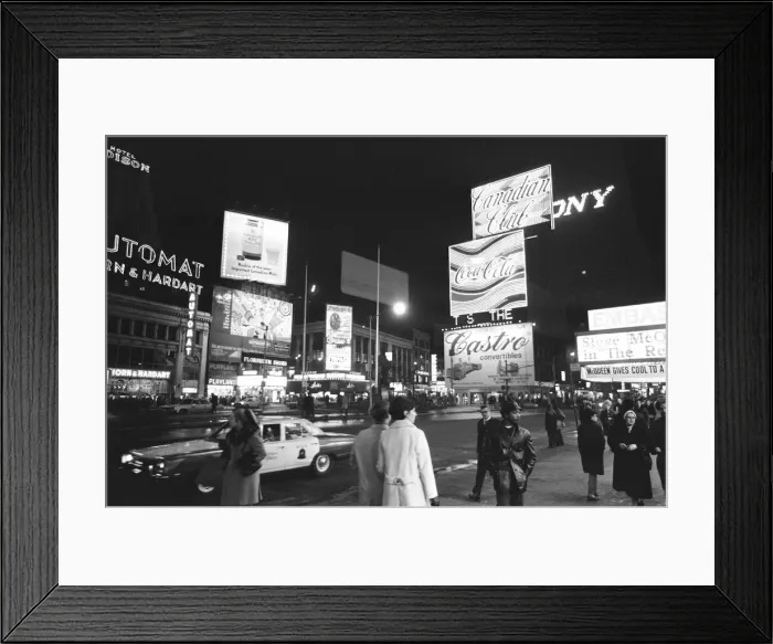 Framed Print : Times Square New York 25th January 1970 Framed Print : Times Square New York 25th January 1970