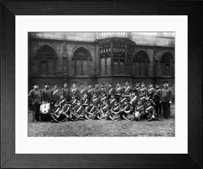 Framed Print : Members of the 2nd East Lancaster Royal Field Artillery pose at Ardwick in 1915 before