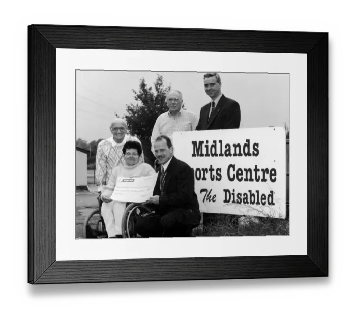Framed Print : June Peer and Len Tassker (left) of the Coventry Sports Association for the Disabled Framed Print : June Peer and Len Tassker (left) of the Coventry Sports Association for the Disabled