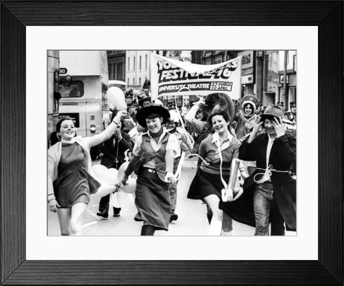 Framed Print : North East Festivals A dancing fancy dress procession through Newcastle to Launch Framed Print : North East Festivals A dancing fancy dress procession through Newcastle to Launch