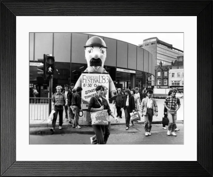 Framed Print : North East Festivals The giant Mr Bill Board tours the streets of Newcastle 7 Framed Print : North East Festivals The giant Mr Bill Board tours the streets of Newcastle 7