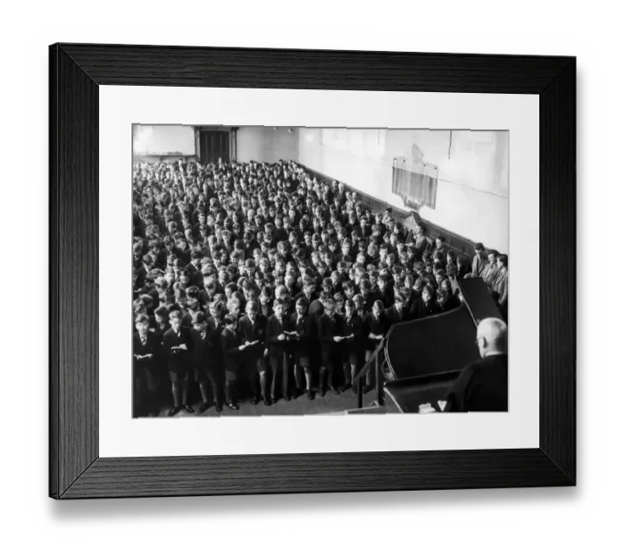 Framed Print : King Edwards School, Five Ways, Birmingham, Friday 28th March 1958. Last Assembly
