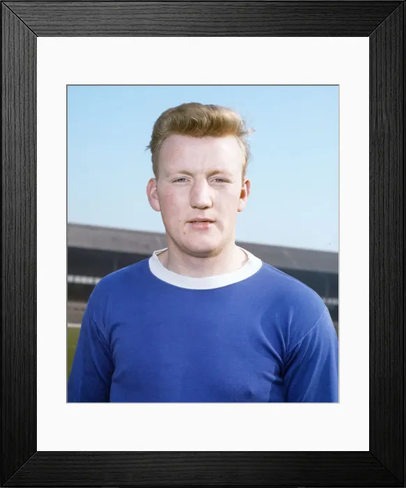 Framed Print : Everton footballer Jimmy Gabriel poses at Goodison Park, April 1964 Framed Print : Everton footballer Jimmy Gabriel poses at Goodison Park, April 1964