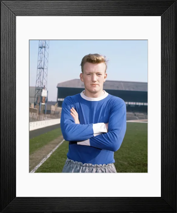 Framed Print : Everton footballer Jimmy Gabriel poses at Goodison Park, April 1964 Framed Print : Everton footballer Jimmy Gabriel poses at Goodison Park, April 1964